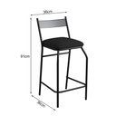 Ver imagem 3 de Banqueta Industrial com Encosto Base Aço Preto Assento Preto Acapulco