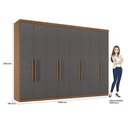 Ver imagem 2 de Guarda Roupa Casal 8 Portas 4 Gavetas Master New e Cabeceira Casal Loanda com Gavetas Jatobá
