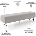 Ver imagem 4 de Puff Recamier Decorativo com Pés Industrial 160cm Novara P05 Veludo Cinza - Lyam Decor