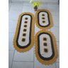 Tapete Crochê Kit Passadeira Flor Oval Criativa: Amarelo e Preto - 2