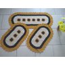 Tapete Crochê Kit Passadeira Flor Oval Criativa: Amarelo e Preto - 4