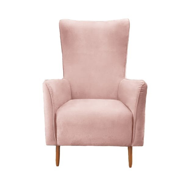 Poltrona Elizabeth Suede Rosa Bebe - Dominic Decor - 3