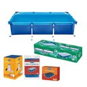 Ver imagem 6 de Piscina Estruturada Premium 2500L Retangular PVC Capa Forro Filtro Bomba 2200L-H 220V Azul Mor