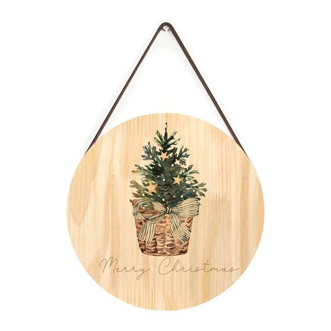 Placa Decorativa de Pinus Árvore Natal