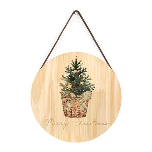 Placa Decorativa de Pinus Árvore Natal