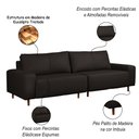 Ver imagem 3 de Sofá Decorativo Sala de Estar Metropole 4 Lugares 240cm Bipartido Couro Capuccino - Mozzelar