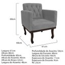 Ver imagem 4 de Kit Diva Recamier Diana 185cm Lado Direito e 01 Poltrona Classic Suede Cinza - ADJ Decor