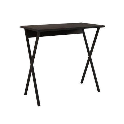 Escrivaninha X 90x53 para Home Office e Computador com Base em Ferro - Ferro Preto Tampo Preto