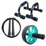 Roda Abdominal Basic + Push Up Suporte Apoio e Corda de Pular Cabo de Aço Bravus Sport - 1