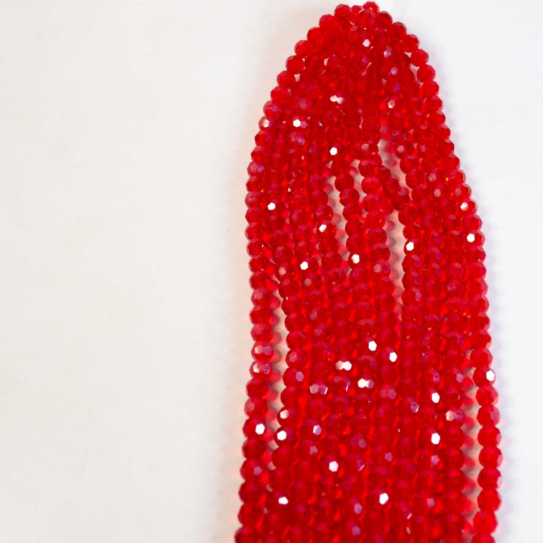 Um Fio de Cristal Redondo 8mm|vermelho Transp|aprox 68un|32g La Mode Arte e Criação - 3