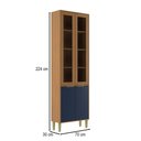 Ver imagem 4 de Paneleiro Domus 4 Portas com Vidro Nogal/royal - Hecol Móveis