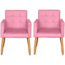 Ver imagem 1 de Kit 2 Cadeiras para Mesa de Jantar Estofada Cozinha Decor Resistente Confortável