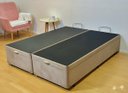 Ver imagem 6 de Box Baú Bipartido King 96 Blindado na Chapa de Madeira - Diversas Cores (203x193x42): Suede Bege