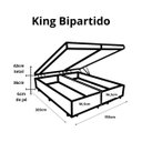 Ver mais imagens de Box Baú Bipartido King 96 Blindado na Chapa de Madeira - Diversas Cores (203x193x42): Suede Bege