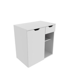 Balcão Gabinete Armário Suspenso 60 cm Sem Cuba 1 Porta 1 Gaveta 2 Prateleiras Banheiro Branco - 2