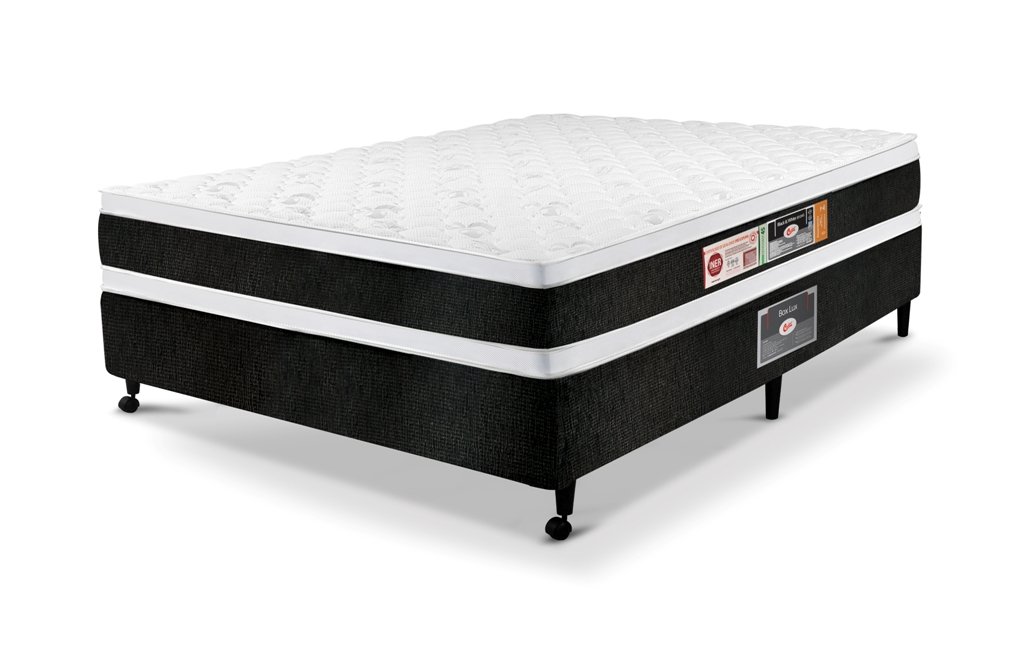 Cama Castor Casal Black e White Air Double Face D45 138x188x54 + Box Castor - 1