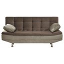 Ver imagem 4 de Sofá Cama Valencia 3 Lugares Reclinável Veludo Marrom Chocolate e Marrom Castor - Star Confort