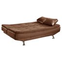 Ver imagem 3 de Sofá Cama Valencia 3 Lugares Reclinável Veludo Terracota - Star Confort