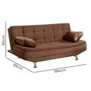 Ver imagem 2 de Sofá Cama Valencia 3 Lugares Reclinável Veludo Terracota - Star Confort