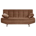 Ver imagem 4 de Sofá Cama Valencia 3 Lugares Reclinável Veludo Terracota - Star Confort