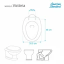 Ver imagem 3 de Assento Sanitário Poliester Soft Close Victoria Branco para vaso American Standard