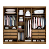 Guarda Roupa Casal 100% Mdf 6 Portas 6 Gavetas - Trento-cumaru/fendi - Móveis Novo Horizonte - 3