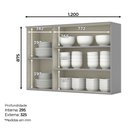 Ver imagem 3 de Armário de Cozinha Aéreo 120cm 3 Portas Sophia Henn