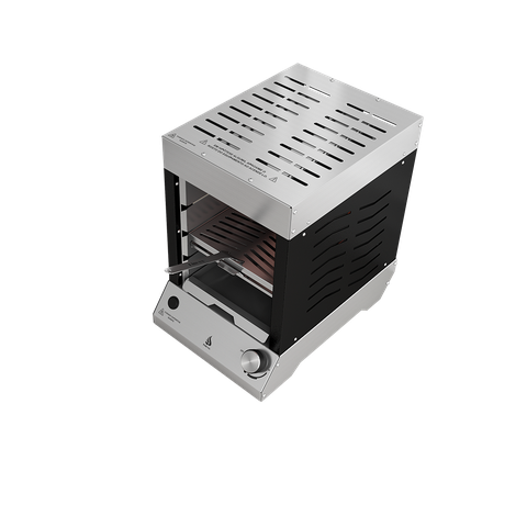 Churrasqueira a Gás Vertical sem Fumaça - Flame Dinoxx - Gás Glp - Preta