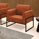 Ver imagem 1 de Poltrona Sala Decorativa Marisa Industrial Alta Preto Sintético Pu D03 - D’Rossi