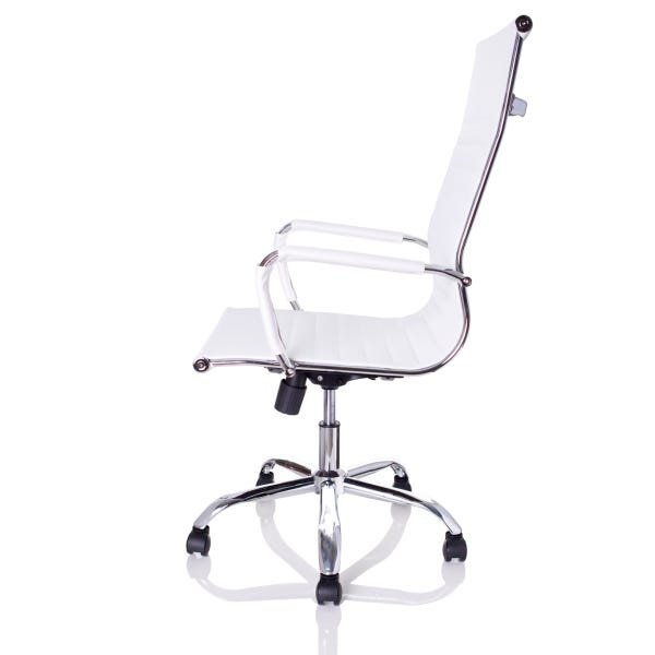 Cadeira Giratória Charles Eames Esteirinha Couro Pu Branco 11p - 3