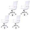 Ver imagem 1 de Kit  4 Cadeiras Giratórias Charles Eames Esteirinha Couro Pu Branco 11P