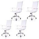 Ver imagem 1 de Kit 4 Cadeiras Giratórias Charles Eames Esteirinha Couro Pu Branco 11P