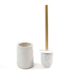 Escova sanitária suporte de cerâmica orgânico branco - Oikos - 1