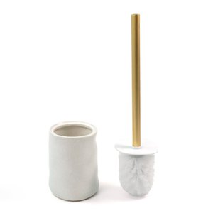 Escova sanitária suporte de cerâmica orgânico branco - Oikos