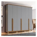 Ver imagem 1 de Guarda Roupa Casal Ambiente Andréas 6 Portas Cinza Nature - Henn