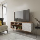 Ver imagem 1 de Rack para Tv até 42 Polegadas 1 Portas R1486 Amêndoa/mármore Branco
