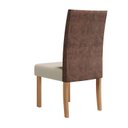 Ver mais imagens de Sala Jantar Isa 160cm Vidro 6 Cadeiras Helo Linho Claro Encosto Courino Off White/Mel