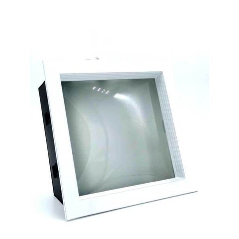 Luminária Embutir Teto Gesso Vidro Quad. 20x20 2xe27