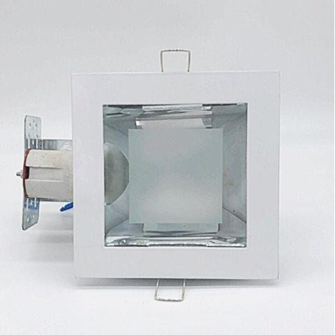Luminária Embutir Teto Gesso Vidro Quadrada. 13x13 E27