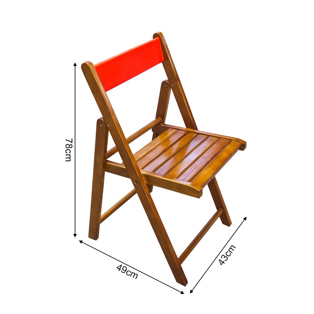 Conjunto Mesa Dobravel 70x70 em Madeira Robusta com 4 Cadeiras Red - Castanho - 5
