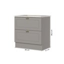 Ver imagem 3 de Balcão de Cozinha 80 cm Americana 2 Gavetas com Tampo para Cooktop 100% MDF Cinza/Calcare - Henn