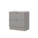 Ver imagem 2 de Balcão de Cozinha 80 cm Americana 2 Gavetas com Tampo para Cooktop 100% MDF Cinza/Calcare - Henn