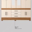 Ver imagem 7 de Guarda Roupa Casal 10 Portas com Espelho e 3 Gavetas Hungria - Amêndola Touch/off White