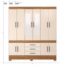 Ver imagem 2 de Guarda Roupa Casal 10 Portas com Espelho e 3 Gavetas Hungria - Amêndola Touch/off White