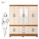 Ver imagem 4 de Guarda Roupa Casal 10 Portas com Espelho e 3 Gavetas Hungria - Amêndola Touch/off White