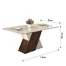 Mesa de Jantar Sofia 170x90 Tampo com Vidro Trufa/creme com 6 Cadeiras Curvata Trufa/linho Árido - P - 3