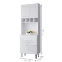 Ver imagem 3 de Armario de Cozinha 4 Portas 1 Gaveta MDP 60cm Branco Mais de Casa