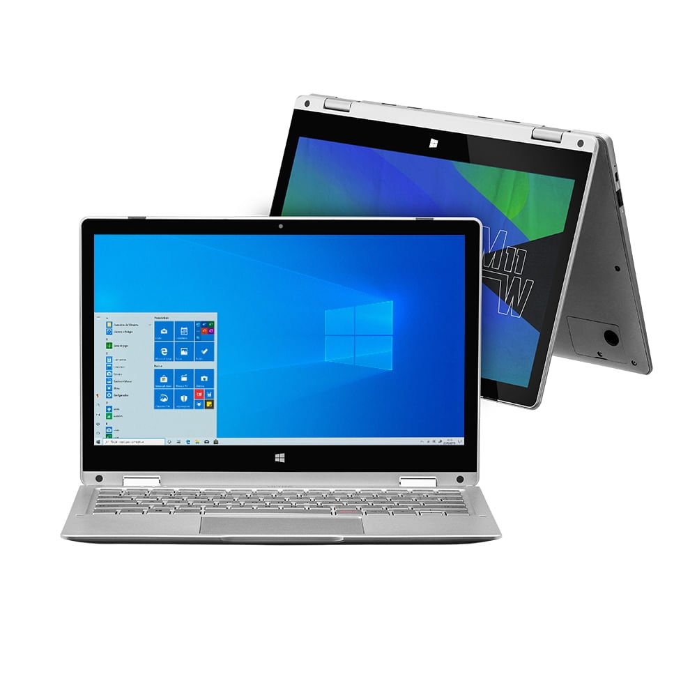 Notebook 2 em 1 M11w Prime, com Windows 10 Home, Processador Intel Quadcore, Tela 11,6 Pol , 4gb 64g - 1
