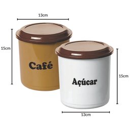 Conjunto de Potes para Café e Açúcar - Matimento Pote Cafe Acucar - Kit 2 Potes - Panami - 6
