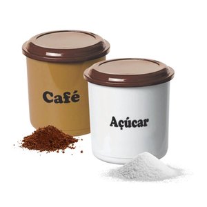 Conjunto de Potes para Café e Açúcar - Matimento Pote Cafe Acucar - Kit 2 Potes - Panami